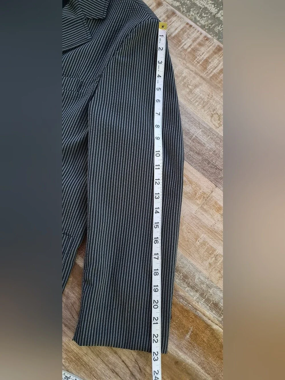 University of Cambridge Men's Gray Pinstripe Blazer Sport Coat Ultralight 40R L